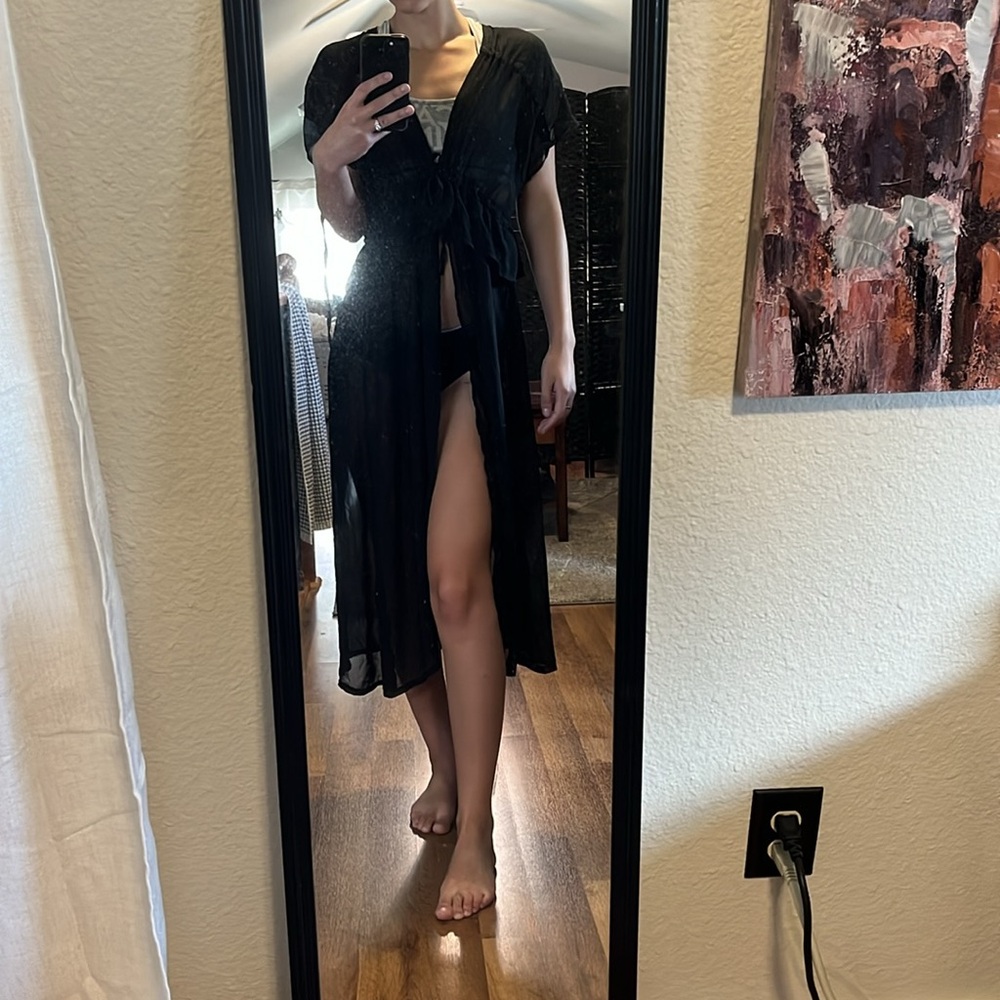 Black swimsuit coverup
